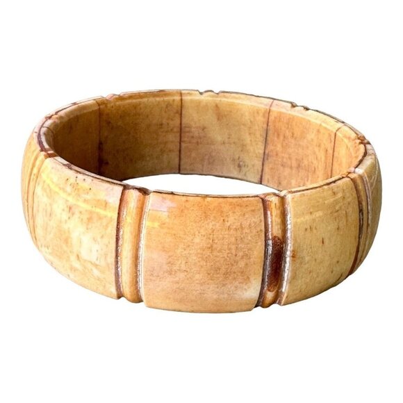 Vintage Asian Camel Bone‎ Chunky Bangle Bracelet Fine Polish Well Patinated - Picture 5 of 10
